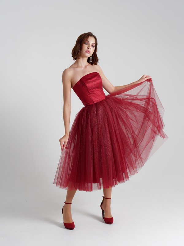 Вечернее платье Мишель бордо